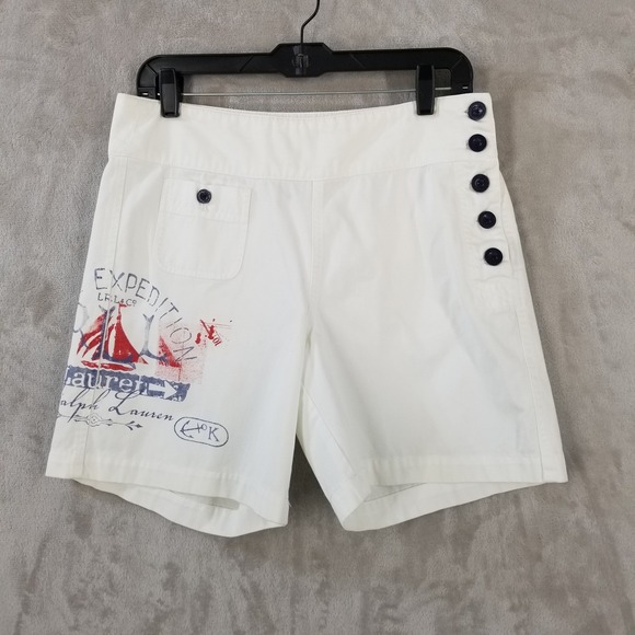 Lauren Jeans Company Pants - Lauren Jeans Co.‎ Shorts L White Marine Expedition Sailor Nautical 32" Waist